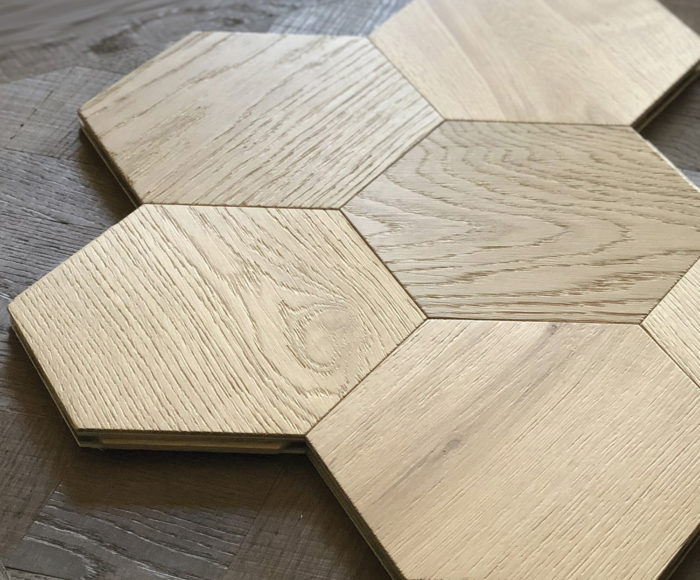 Suelo de madera artesanal Hexagono