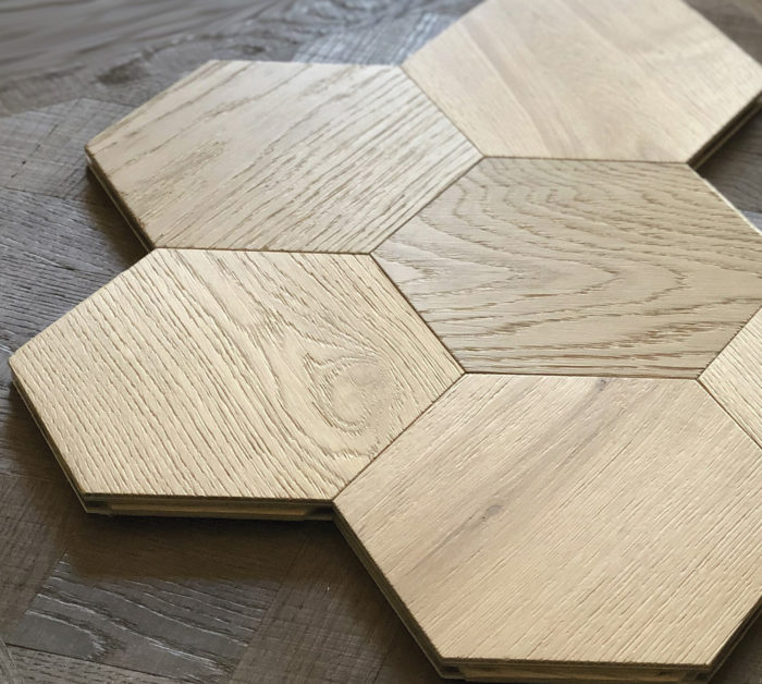 Suelo de madera artesanal Hexagono