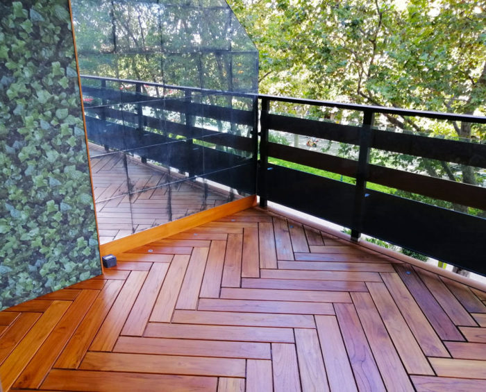 Proyecto Herringbone Madera en Terraza Valencia
