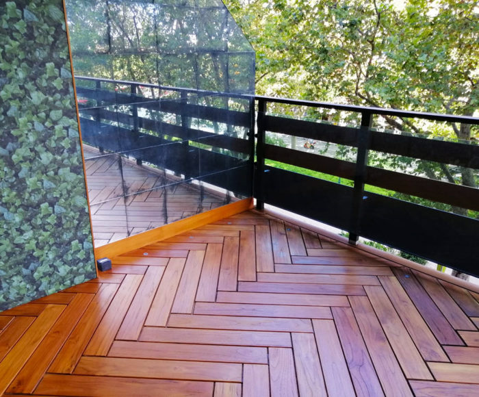 Proyecto Herringbone Madera en Terraza Valencia
